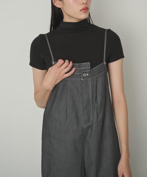 セール】ステッチデザインワイドサロペット（サロペット