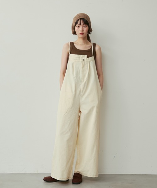 セール】ステッチデザインワイドサロペット（サロペット