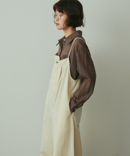 セール】ステッチデザインワイドサロペット（サロペット