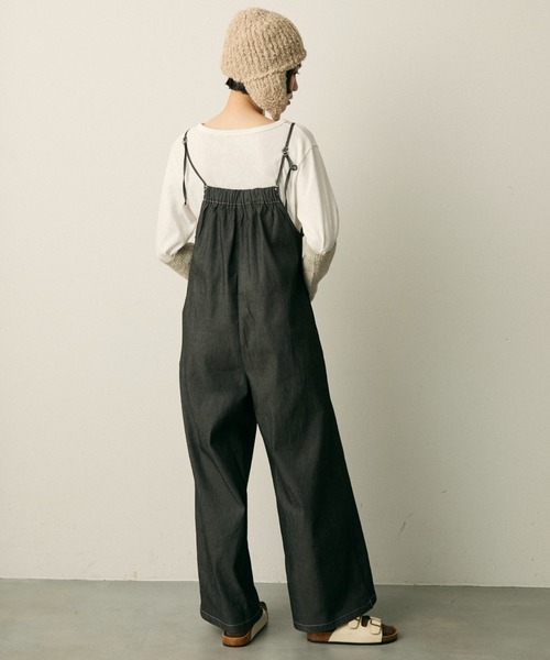 セール】ステッチデザインワイドサロペット（サロペット