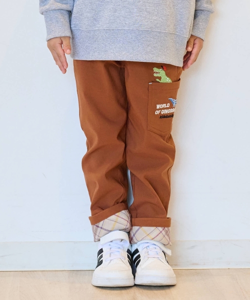 kladskap（クレードスコープ）の「恐竜ロング丈ストレートパンツ（その他パンツ・キッズ・ネイビー/レンガ・130cm/120cm/90cm/100cm/80ｃｍ/110cm）」の2枚目の写真