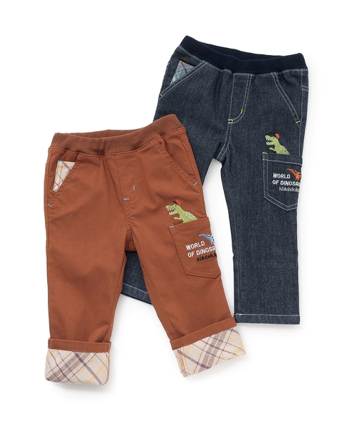 kladskap（クレードスコープ）の「恐竜ロング丈ストレートパンツ（その他パンツ・キッズ・ネイビー/レンガ・130cm/120cm/90cm/100cm/80ｃｍ/110cm）」の12枚目の写真