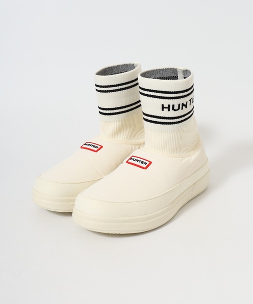 HUNTER(ハンター)の「HUNTER イン/アウト ハンター ニッテッド ソック ソックスブーツ(ブーツ・レディース・ブラック/ホワイト×ブラック・25cm/23cm/24cm)」の3枚目の写真