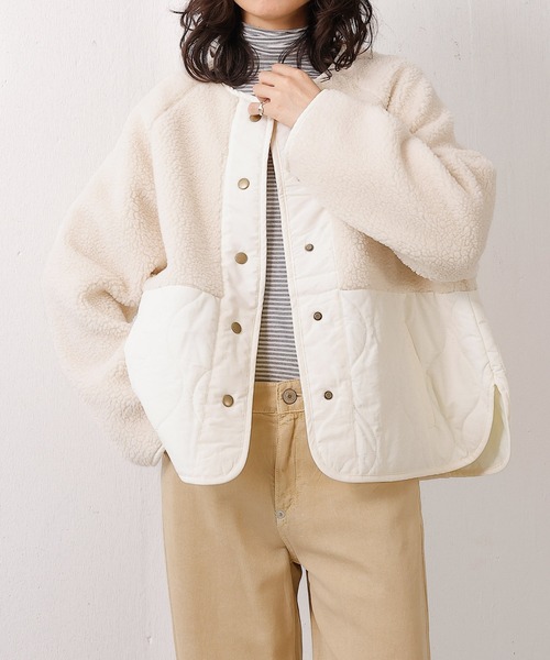 【美品】ETRÉ キルティングボア ショート MA-1 ETRE TOKYO キルティングボアショート MA-1 ブルゾン アウター M