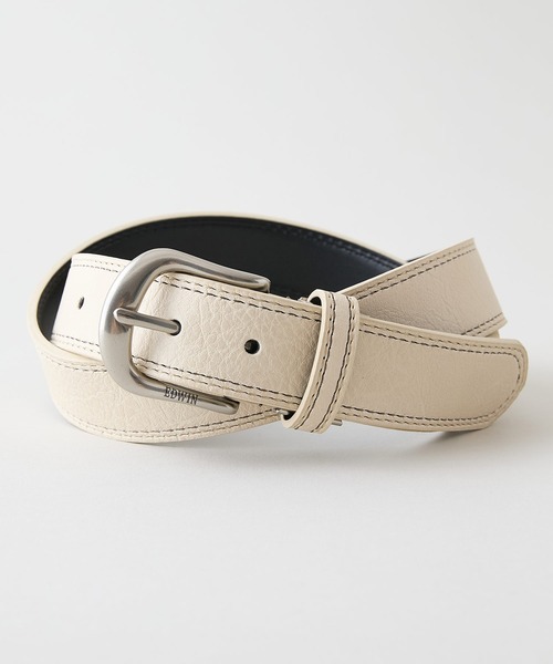 EDWIN（エドウィン）の「【EDWIN/エドウィン】35MM ダブルステッチベルト（ベルト・メンズ・ブラック/ダークブラウン/ネイビー/ブラウン/オフホワイト・FREE）」の2枚目の写真