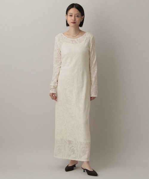 A part by(アパートバイ)の「ペイズリーレースワンピース(ワンピース・レディース・アイボリー/ブラック・FREE)」の3枚目の写真