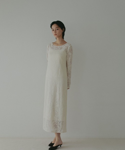 A part by(アパートバイ)の「ペイズリーレースワンピース(ワンピース・レディース・アイボリー/ブラック・FREE)」の20枚目の写真