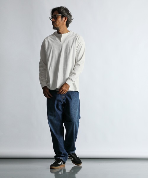 8oz HEAVY WEIGHT OVER SIZE L/SL HENLEY TEE：8オンス ヘビーウェイト