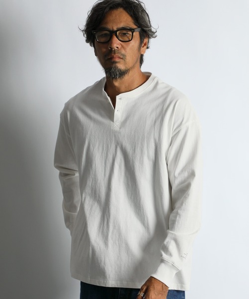 8oz HEAVY WEIGHT OVER SIZE L/SL HENLEY TEE：8オンス ヘビーウェイト