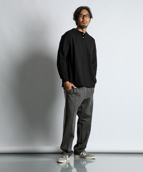 8oz HEAVY WEIGHT OVER SIZE L/SL HENLEY TEE：8オンス ヘビーウェイト