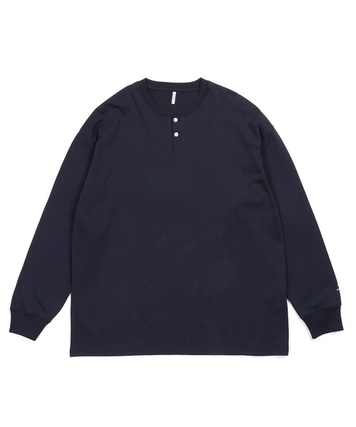 8oz HEAVY WEIGHT OVER SIZE L/SL HENLEY TEE：8オンス ヘビーウェイト