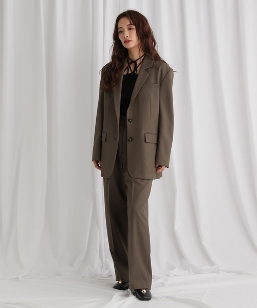 mysty woman（ミスティウーマン）の「オーバーサイズシングルジャケット　582491（テーラードジャケット・レディース・モカ/ネイビー/ベージュ・MEDIUM/SMALL）」の15枚目の写真