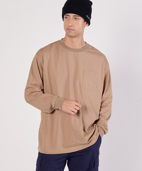 Eddie Bauer(エディーバウアー)の「ワンポイント ポケット 長袖 Tシャツ(Tシャツ/カットソー・メンズ・ブラック/セージグリーン/ネイビー/ホワイト/ダークオレンジ/ダークベージュ/ブラウン/ダークグリーン/グレー・S/M/L/XL/XXL)」の4枚目の写真