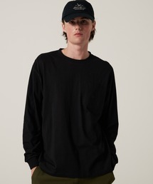 ワンポイント ポケット 長袖 Tシャツ