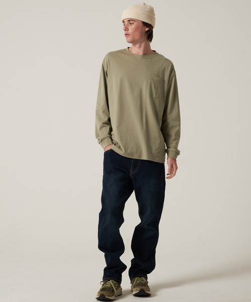 Eddie Bauer(エディーバウアー)の「ワンポイント ポケット 長袖 Tシャツ(Tシャツ/カットソー・メンズ・ブラック/セージグリーン/ネイビー/ホワイト/ダークオレンジ/ダークベージュ・S/M/L/XL/XXL)」の10枚目の写真