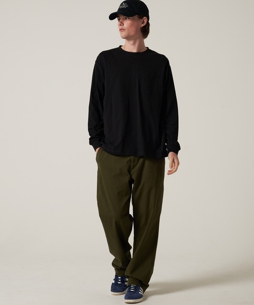 Eddie Bauer(エディーバウアー)の「ワンポイント ポケット 長袖 Tシャツ(Tシャツ/カットソー・メンズ・ブラック/セージグリーン/ネイビー/ホワイト/ダークオレンジ/ダークベージュ・S/M/L/XL/XXL)」の8枚目の写真