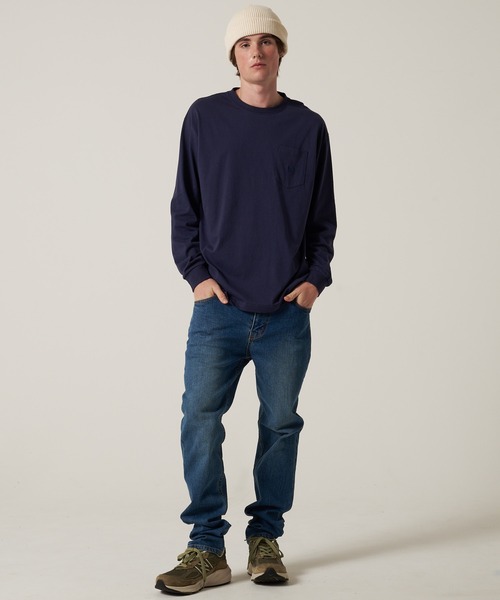 Eddie Bauer(エディーバウアー)の「ワンポイント ポケット 長袖 Tシャツ(Tシャツ/カットソー・メンズ・ブラック/セージグリーン/ネイビー/ホワイト/ダークオレンジ/ダークベージュ・S/M/L/XL/XXL)」の11枚目の写真