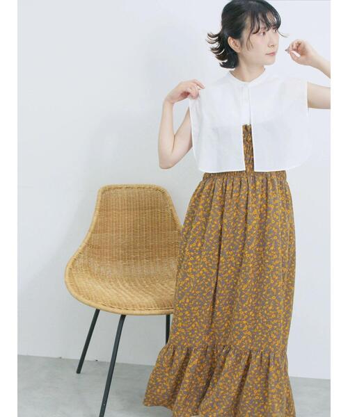 Samansa Mos2 blue(サマンサモスモスブルー)の「花柄シャーリングワンピース(ワンピース・レディース・ブラック/オフホワイト/グレー・F)」の3枚目の写真