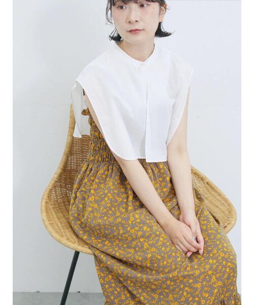 Samansa Mos2 blue(サマンサモスモスブルー)の「花柄シャーリングワンピース(ワンピース・レディース・ブラック/オフホワイト/グレー・F)」の4枚目の写真