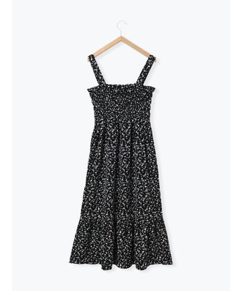 Samansa Mos2 blue(サマンサモスモスブルー)の「花柄シャーリングワンピース(ワンピース・レディース・ブラック/オフホワイト/グレー・F)」の8枚目の写真