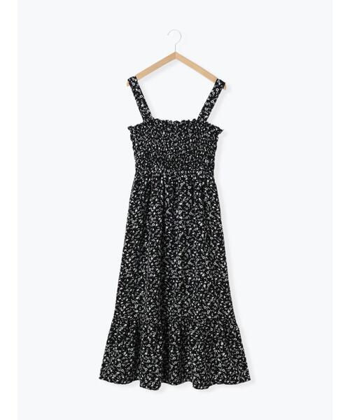 Samansa Mos2 blue(サマンサモスモスブルー)の「花柄シャーリングワンピース(ワンピース・レディース・ブラック/オフホワイト/グレー・F)」の14枚目の写真