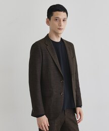 40ct＆525　 テーラードジャケット 　ブラウン　麻　タケオ　キクチ 40CARATS&525 BY TAKEO KIKUCHI ジャケット テーラード
