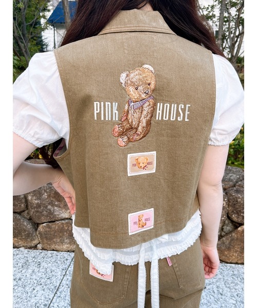 PINK HOUSE ブラック ベスト 野いちごの森に迷い込んで…｜ピンクハウス