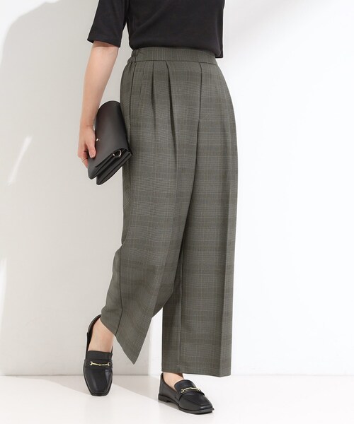 DRESKIP（ドレスキップ）の「【S-LL/セットアップ可/洗濯後しわになりにくい】きちんと見え タックワイドパンツ（その他パンツ・レディース・ダークブラウン/グレー系1/グレー・01/02/03/04）」の3枚目の写真