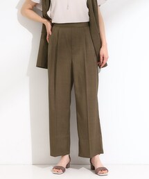 【S-LL/セットアップ可/洗濯後しわになりにくい】きちんと見え タックワイドパンツ