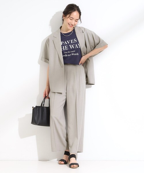 DRESKIP（ドレスキップ）の「【S-LL/セットアップ可/洗濯後しわになりにくい】きちんと見え タックワイドパンツ（その他パンツ・レディース・ダークブラウン/グレー系1/グレー・01/02/03/04）」の22枚目の写真