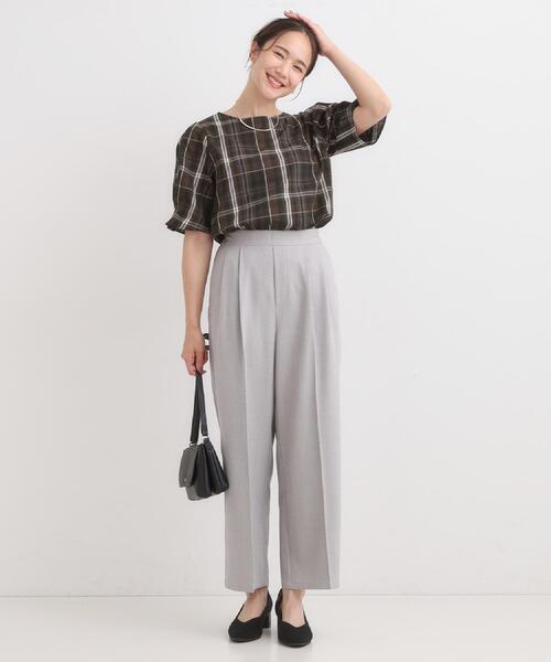 DRESKIP（ドレスキップ）の「【S-LL/セットアップ可/洗濯後しわになりにくい】きちんと見え タックワイドパンツ（その他パンツ・レディース・ダークブラウン/グレー系1/グレー・01/02/03/04）」の18枚目の写真