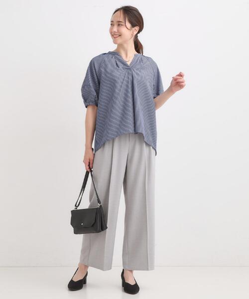 DRESKIP（ドレスキップ）の「【S-LL/セットアップ可/洗濯後しわになりにくい】きちんと見え タックワイドパンツ（その他パンツ・レディース・ダークブラウン/グレー系1/グレー・01/02/03/04）」の19枚目の写真