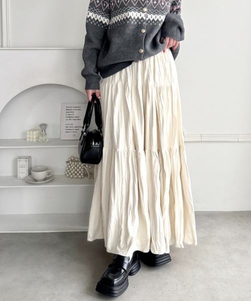 セール】ベロアタッチワッシャースカート（スカート）｜Loueme（ルエム