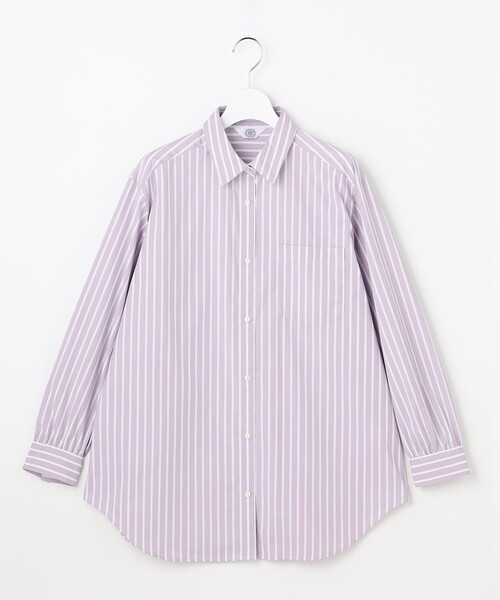 J.PRESS Ladies（J.プレス レディス）の「エステネージュストライプ シャツ ブラウス（シャツ/ブラウス・レディース・ネイビー系1/ふじ色系2/ブラック系1・XS）」の4枚目の写真