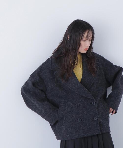 セール】◇ウーリーフォルムハーフコート（ピーコート）｜NATURAL