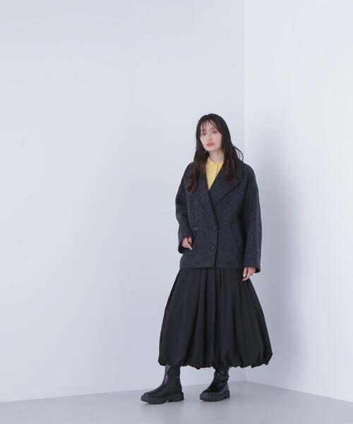 NATURAL BEAUTY BASIC(ナチュラルビューティーベーシック)の「◇ウーリーフォルムハーフコート(ピーコート・レディース・チャコールグレー/グレー/ピンク・SMALL/MEDIUM)」の8枚目の写真