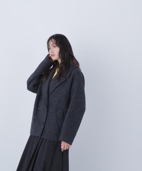 NATURAL BEAUTY BASIC(ナチュラルビューティーベーシック)の「◇ウーリーフォルムハーフコート(ピーコート・レディース・チャコールグレー/グレー/ピンク・SMALL/MEDIUM)」の9枚目の写真