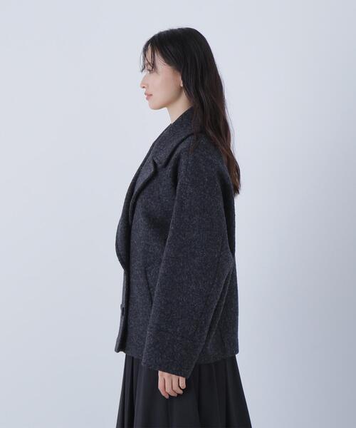 NATURAL BEAUTY BASIC(ナチュラルビューティーベーシック)の「◇ウーリーフォルムハーフコート(ピーコート・レディース・チャコールグレー/グレー/ピンク・SMALL/MEDIUM)」の11枚目の写真