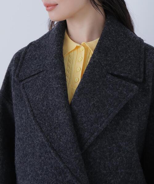 NATURAL BEAUTY BASIC(ナチュラルビューティーベーシック)の「◇ウーリーフォルムハーフコート(ピーコート・レディース・チャコールグレー/グレー/ピンク・SMALL/MEDIUM)」の13枚目の写真