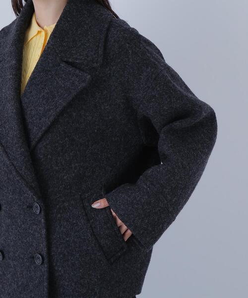 NATURAL BEAUTY BASIC(ナチュラルビューティーベーシック)の「◇ウーリーフォルムハーフコート(ピーコート・レディース・チャコールグレー/グレー/ピンク・SMALL/MEDIUM)」の14枚目の写真