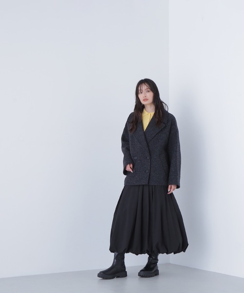 ◇ウーリーフォルムハーフコート（ピーコート）｜NATURAL BEAUTY BASIC