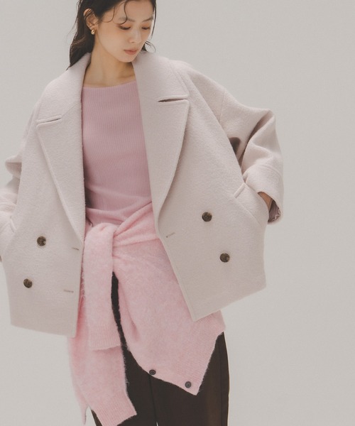 ◇ウーリーフォルムハーフコート（ピーコート）｜NATURAL BEAUTY BASIC