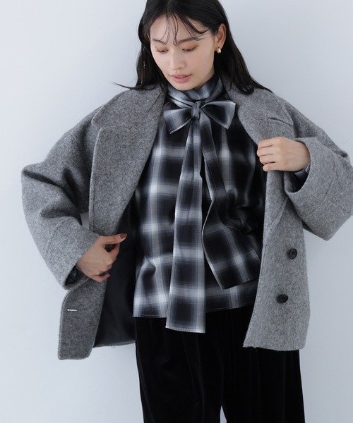 ◇ウーリーフォルムハーフコート（ピーコート）｜NATURAL BEAUTY BASIC