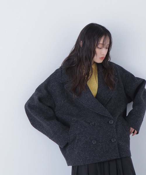 ◇ウーリーフォルムハーフコート（ピーコート）｜NATURAL BEAUTY BASIC