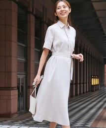 Paul Stuart（ポールスチュアート）の「【ウォッシャブル/防しわ性/UV対策】フロータブルツイル　ワンピース（ワンピース）」