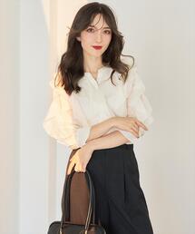 SWINGLE | キーネックラッフルフリルブラウス(シャツ/ブラウス)