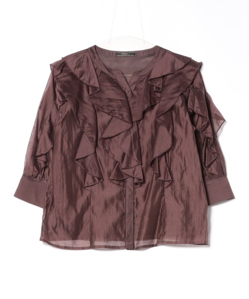 SWINGLE(スウィングル)の「キーネックラッフルフリルブラウス(シャツ/ブラウス・レディース・ブラウン/オフホワイト/ピンク・FREE)」の22枚目の写真
