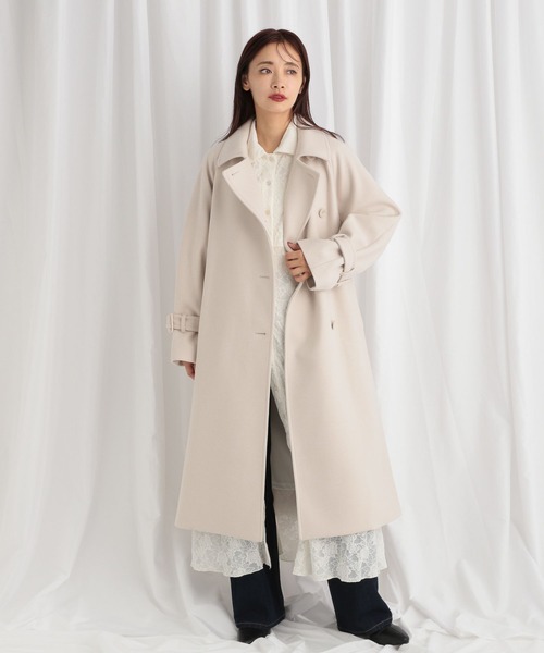 mysty woman（ミスティウーマン）の「3WAYスタンドネックコート 571501（チェスターコート・レディース・チャコールグレー/アイボリー/ブラック/グレイッシュベージュ/ホワイト・SMALL/MEDIUM）」の17枚目の写真