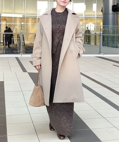 mysty woman（ミスティウーマン）の「3WAYスタンドネックコート 571501（チェスターコート・レディース・チャコールグレー/アイボリー/ブラック/グレイッシュベージュ/ホワイト・SMALL/MEDIUM）」の6枚目の写真