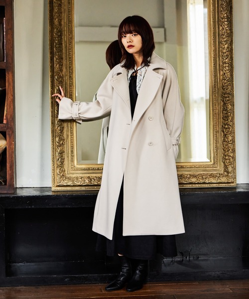 mysty woman（ミスティウーマン）の「3WAYスタンドネックコート 571501（チェスターコート・レディース・チャコールグレー/アイボリー/ブラック/グレイッシュベージュ/ホワイト・SMALL/MEDIUM）」の10枚目の写真